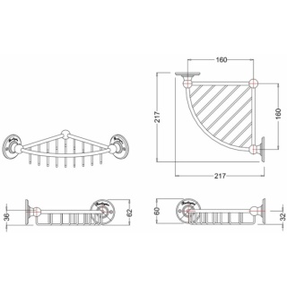 Burlington Corner Basket 36mm Deep